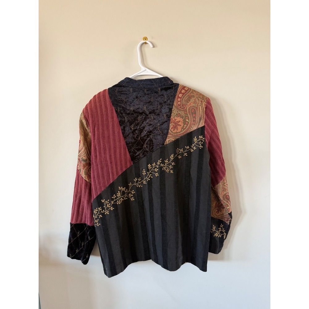 Indigo Moon Patchwork Jacket M Paisley Embroidery… - image 3
